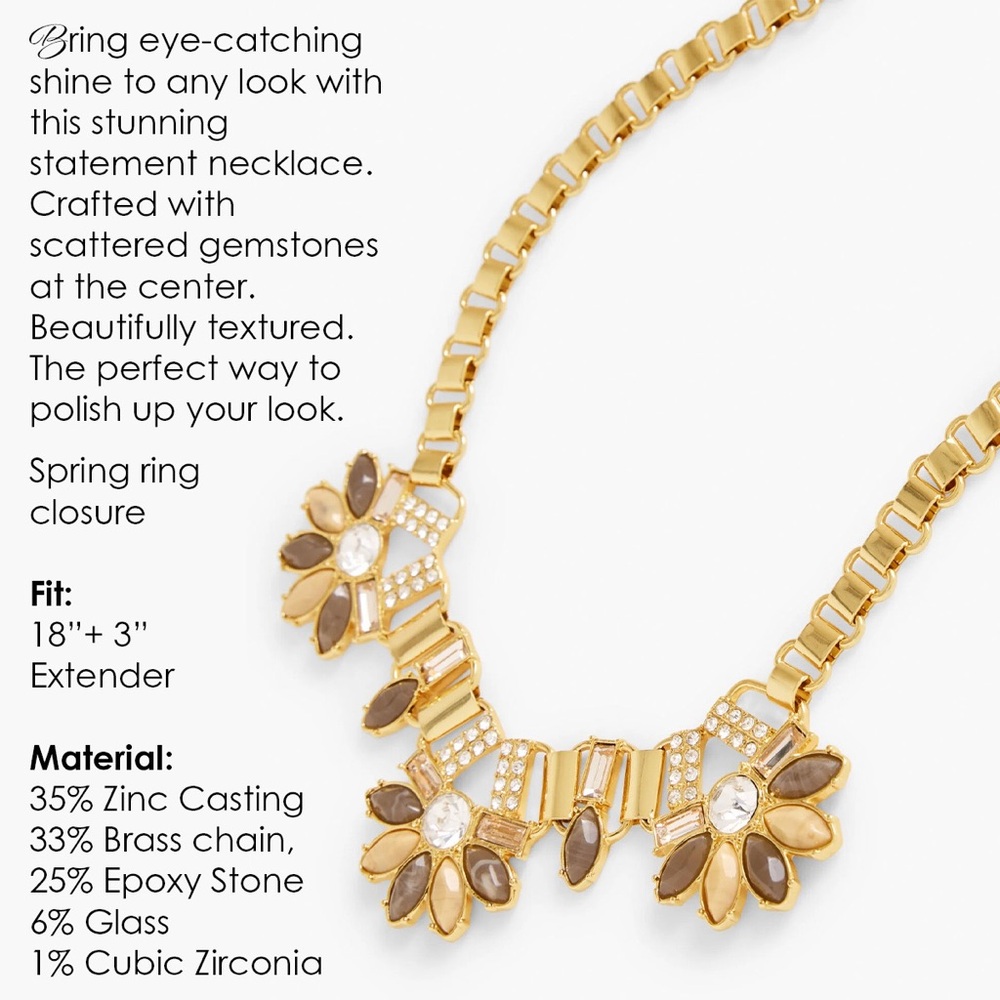 Talbots Gold Floral Book Chain Necklace - Picture 2 of 9